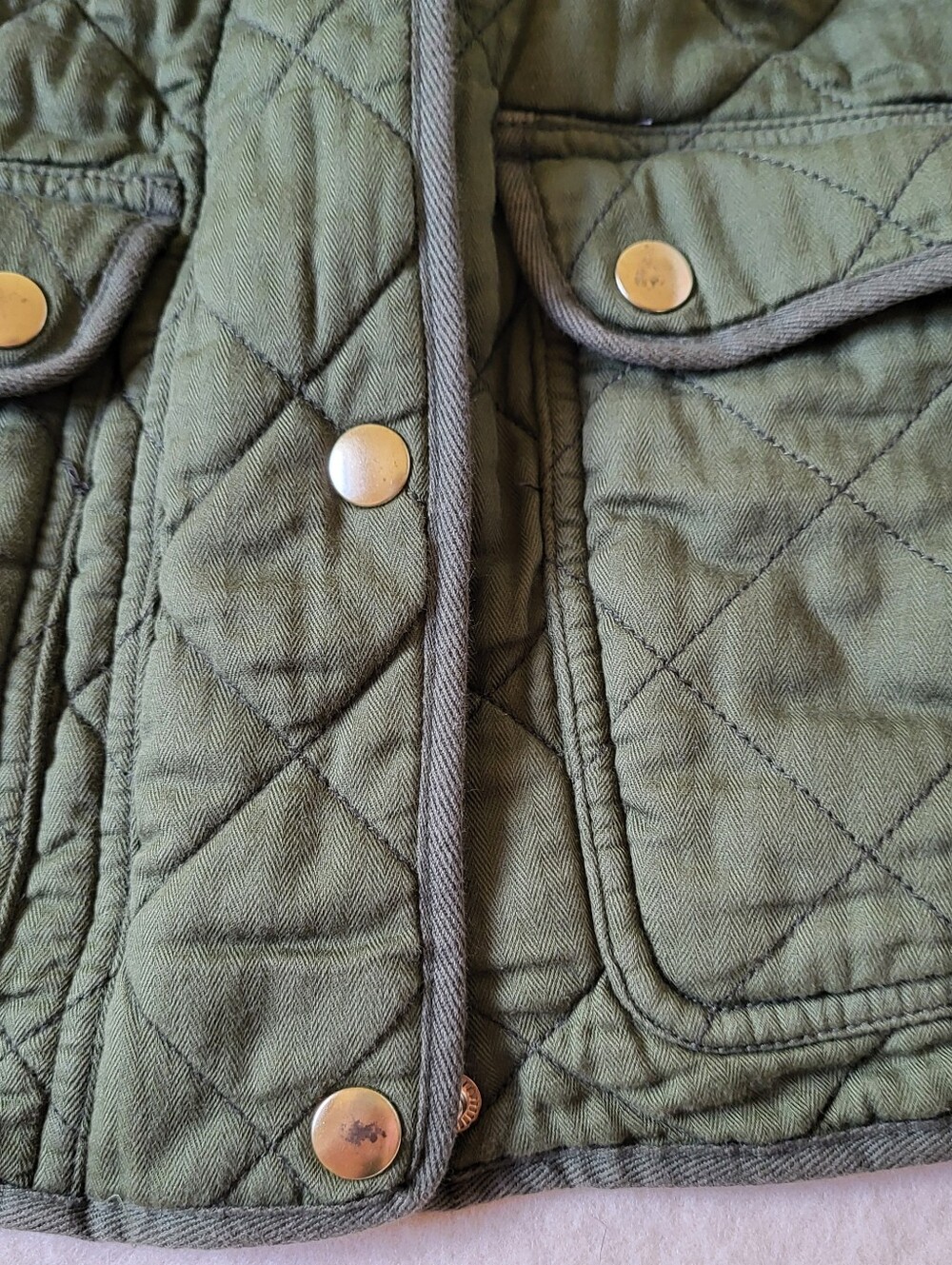 J. Crew Quilted Cotton Chore Jacket Womens Size XS Cotton Olive Green - Picture 10 of 16